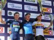 TRIVES: Rasmus Guldhammer tok sin andre UCI-seier på norsk jord under lørdagens Sundvolden GP. Her står han på podiet med Carl Fredrik Hagen (Joker-Icopal) og Amund Brekke Fløtten (Uno-X). FOTO: Jarle Fredagsvik