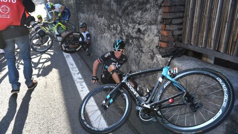 SLÅTT UT AV MOTORSYKKEL: Geraint Thomas