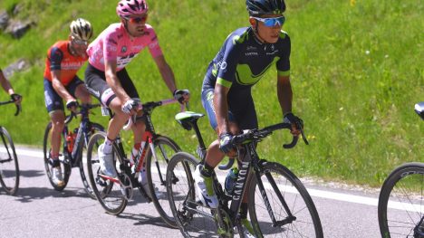 INGEN ENDRING: Nairo Quintana maktet ikke å kjøre fra mannen i rosa på den 18. etappen i Giro d'Italia. Foto: Tim de Waele (©TDWSport.com)
