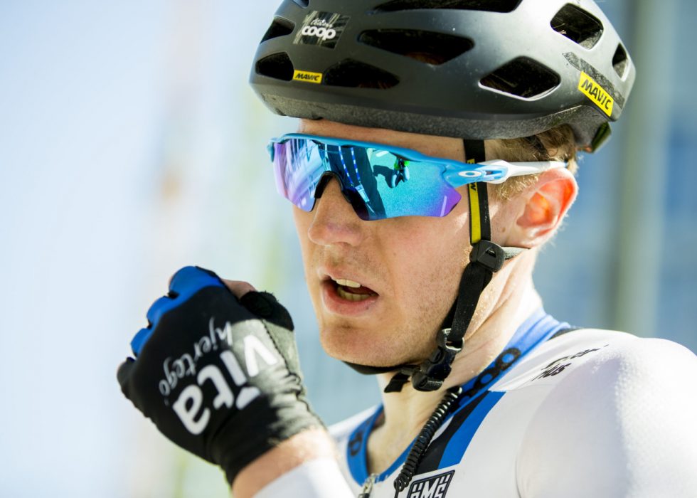 SKUFFET: August Jensen var langt nede etter fjerde etappe i Tour des Fjords. Foto: Vegard Wivestad Grøtt / NTB scanpix