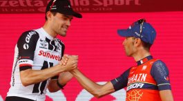 LA ONDT BLOD TILSIDE: Vincenzo Nibali anerkjenner Tom Domulins girotriumf