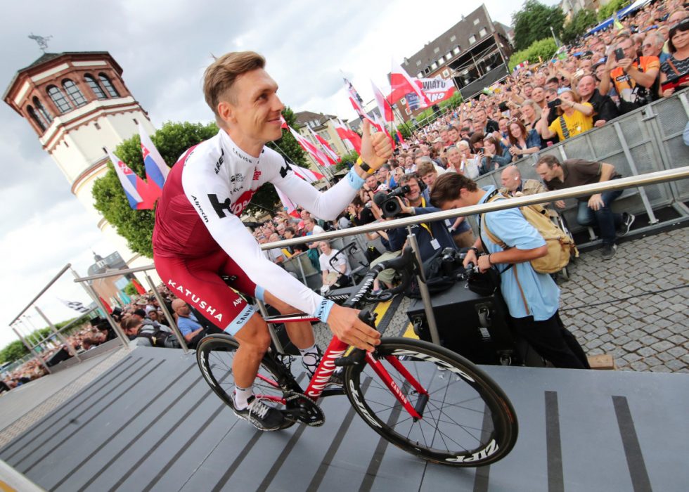 KATUSHA-ALPECIN: Tony Martin kjører på lag med Alexander Kristoff under Tour de France. FOTO: REUTERS/Benoit Tessier