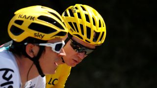 MISTER HJELPEREN: Geraint Thomas kom ikke til mål på søndagens niende etappe i Tour de France. Foto: REUTERS/Christian Hartmann