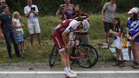 KVESTET: Velten på den 17.-etappen plager fortsatt Alexander Kristoff. Det gjør også et sittesår han pådro seg under Tour of California. FOTO: AFP PHOTO / Lionel BONAVENTURE