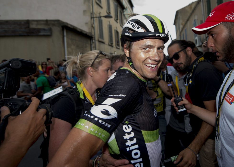 ENDELIG: Fredag tok Edvald Boasson Hagen sin tredje etappeseier i Tour de France. Den har han ventet på siden 2011. Foto: Scanpix