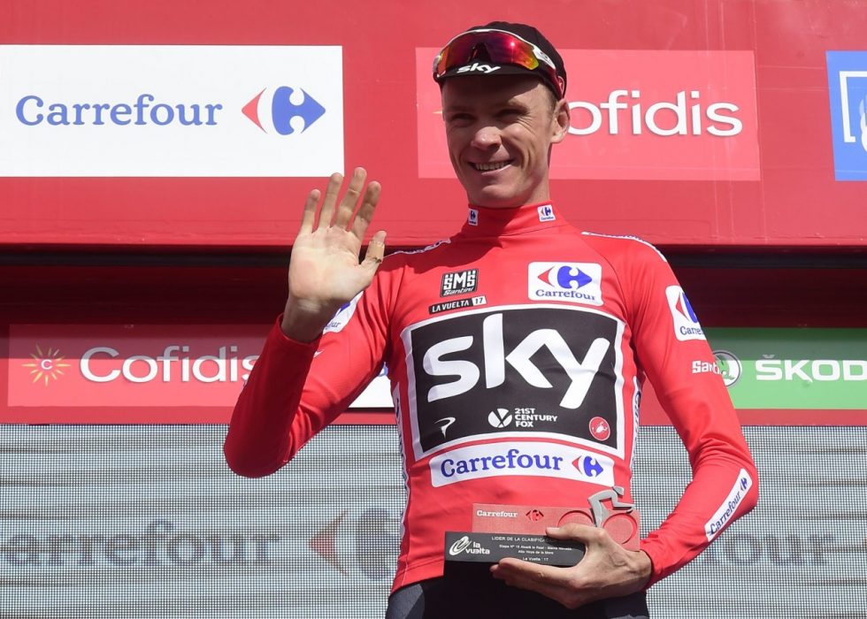 FREMDELES I LEDELSEN: Men Chris Froome tapte mye tid på den 17. etappen. Foto: / AFP PHOTO / JOSE JORDAN
