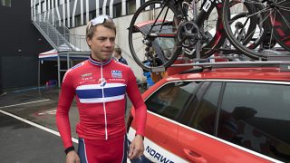 TRENING: En gjennomkjøring av tempoløypa stod på programmet til Edvald Boasson Hagen og Andreas Vangstad tirsdag formiddag. Her sammen med landslagstrener Stig Kristiansen.