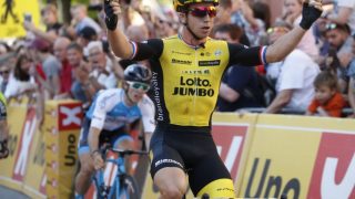 VANT IGJEN: Dylan Groenewegen var igjen sterkest på den tredje etappen av Tour of Norway. FOTO: NTB Scanpix/Cornelius Poppe