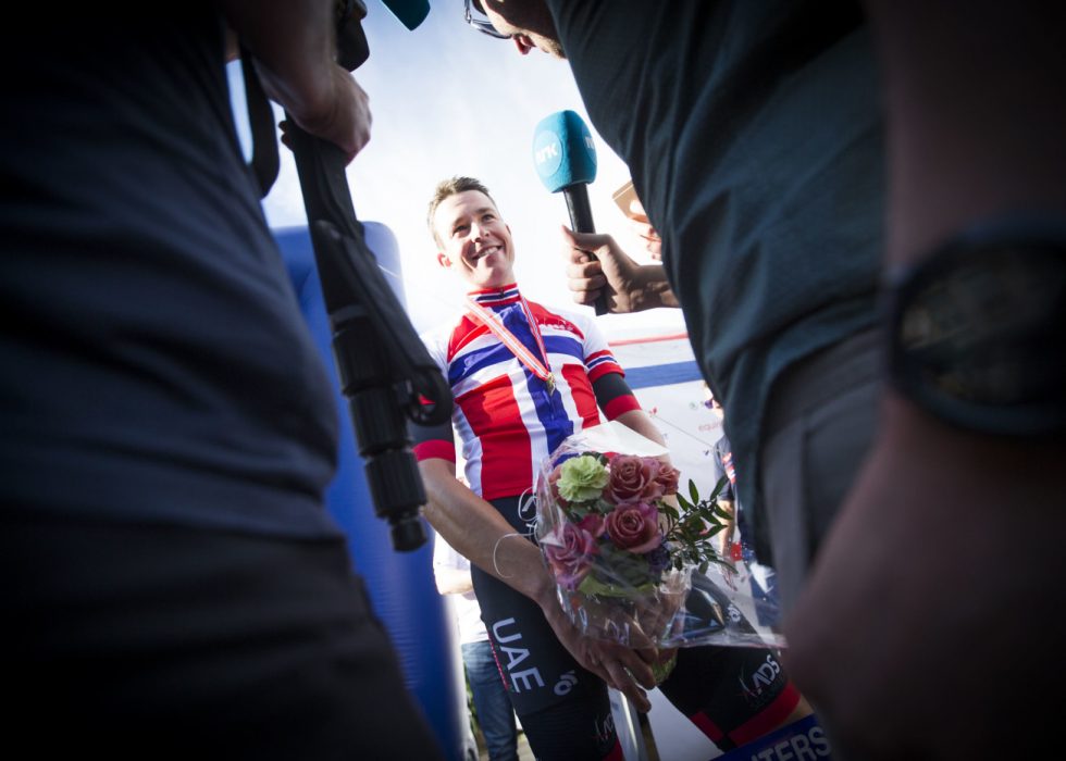 SMARTEST: Vegard Stake Laengen utnyttet overskuddet fra Giro d'Italia da han - og alliansen fra Vestlandet - tok NM-gull i Sandefjord. FOTO: Trond Teigen