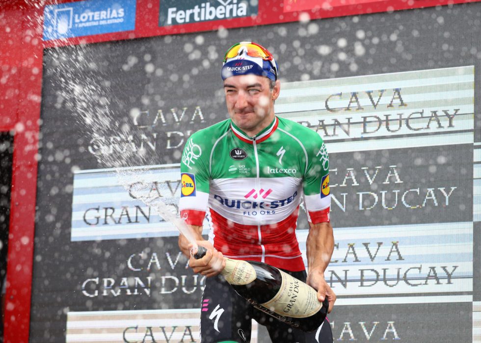 NY SEIER: Elia Viviani vant den avsluttende etappen i Vuelta a España. FOTO: Michael Steele/Getty Images