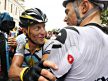 Tour de Fance. Thor Hushovd vant den 6. etappen fra Girona til Barcelona. Her gratuleres han av Lance Armstrong.